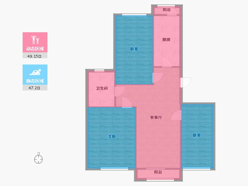 北京-北京市-溪山嘉园-88.00-户型库-动静分区