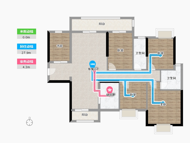 广西壮族自治区-梧州市-泰基巴黎春天-95.00-户型库-动静线