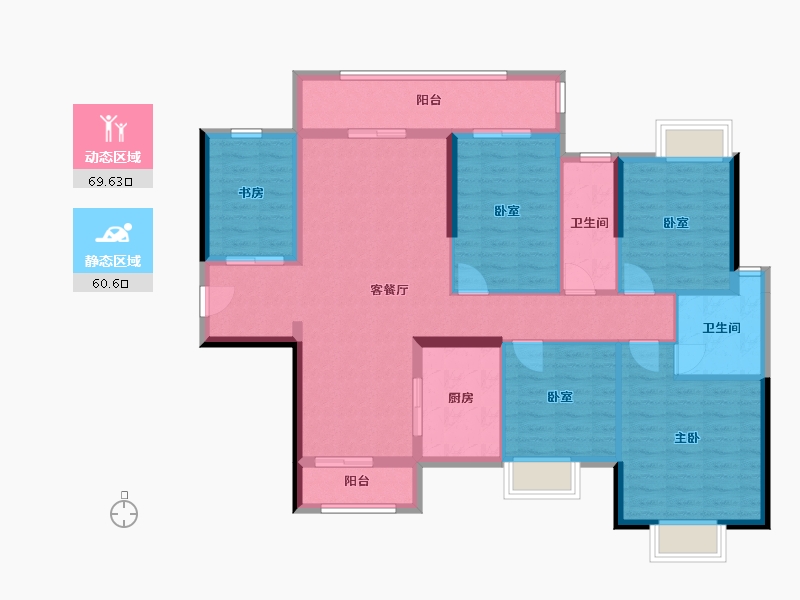 广西壮族自治区-梧州市-泰基巴黎春天-95.00-户型库-动静分区