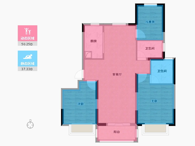 河北省-石家庄市-雅居乐御宾府-89.00-户型库-动静分区