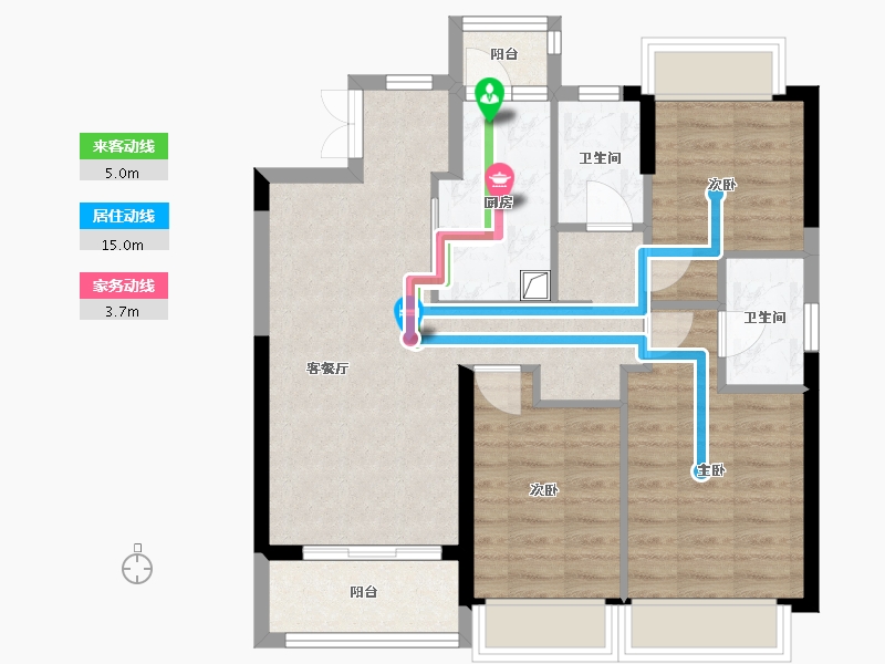 广东省-深圳市-福安小区-89.60-户型库-动静线