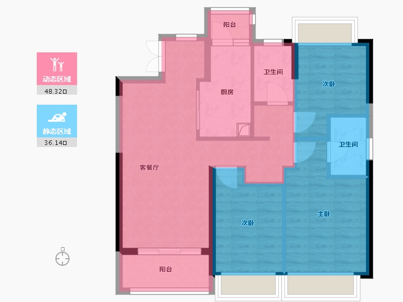 广东省-深圳市-福安小区-89.60-户型库-动静分区