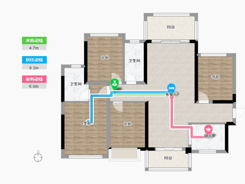 广西壮族自治区-玉林市-梧桐墅清华苑-101.20-户型库-动静线