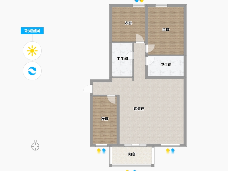 香港特别行政区-北区-GSD-104.00-户型库-采光通风