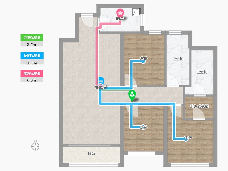 河北省-石家庄市-澜园-88.60-户型库-动静线