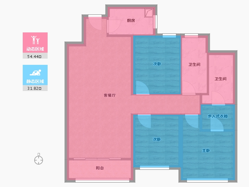 河北省-石家庄市-澜园-88.60-户型库-动静分区