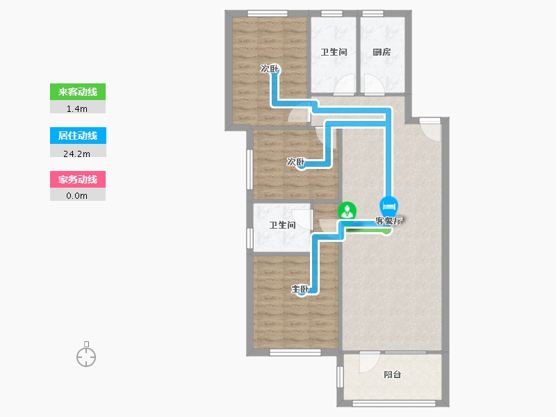 辽宁省-沈阳市-美的城-96.88-户型库-动静线