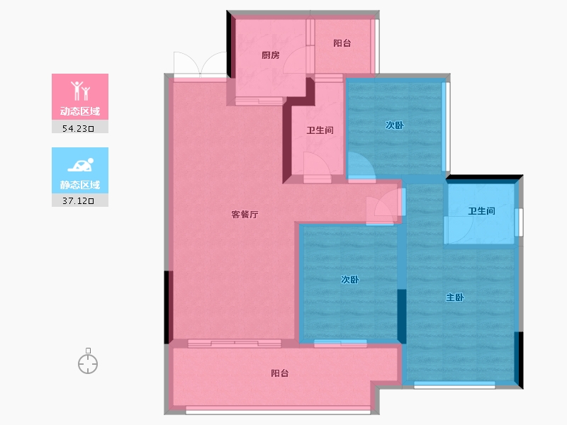 四川省-成都市-北大资源颐和雅郡-78.37-户型库-动静分区