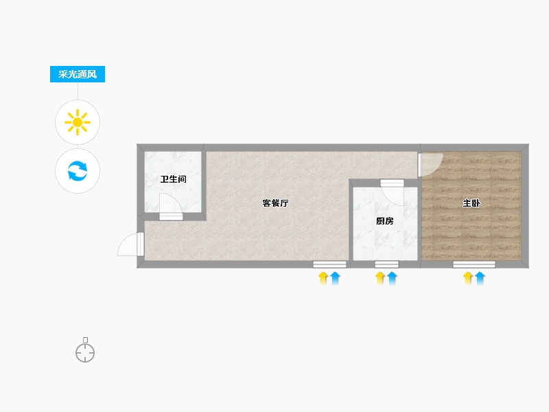 甘肃省-兰州市-飞天家园-C区-53.94-户型库-采光通风