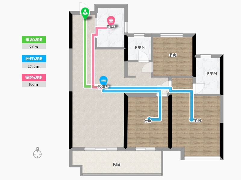 湖南省-长沙市-新城樾府-94.02-户型库-动静线