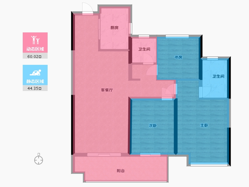 湖南省-长沙市-新城樾府-94.02-户型库-动静分区