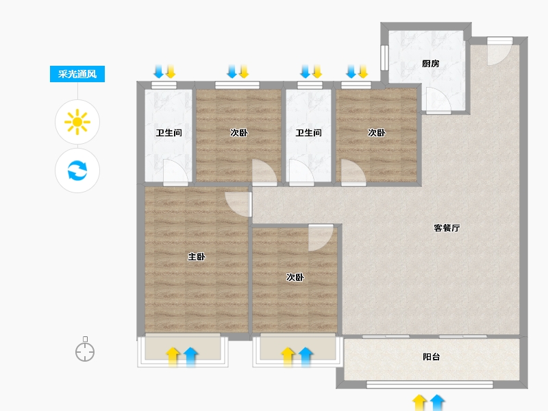 河南省-洛阳市-和昌云庭-109.00-户型库-采光通风