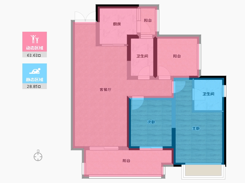 广东省-云浮市-吾悦华府-82.24-户型库-动静分区