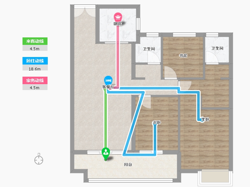 山东省-菏泽市-曹州府中堂瑞苑-93.00-户型库-动静线