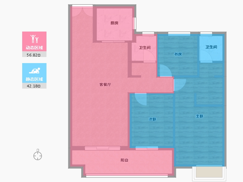 山东省-菏泽市-曹州府中堂瑞苑-93.00-户型库-动静分区