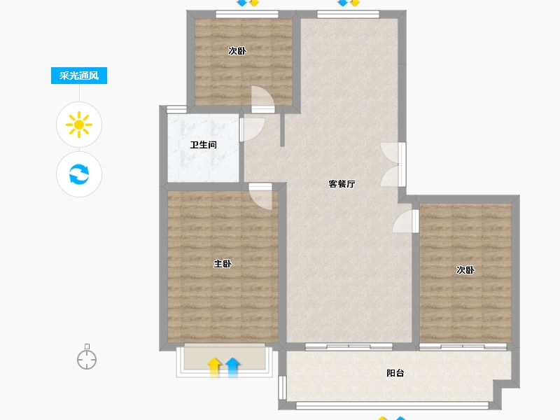 山东省-济宁市-城上城-98.40-户型库-采光通风