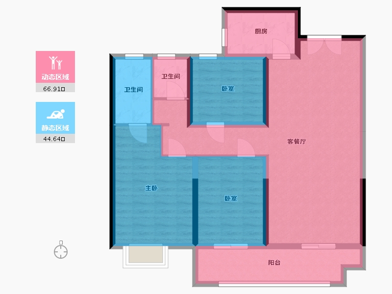 陕西省-铜川市-崔家沟矿棚改小区-110.00-户型库-动静分区