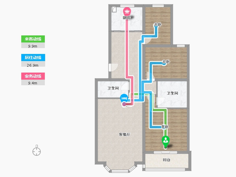 北京-北京市-碧波园-124.30-户型库-动静线