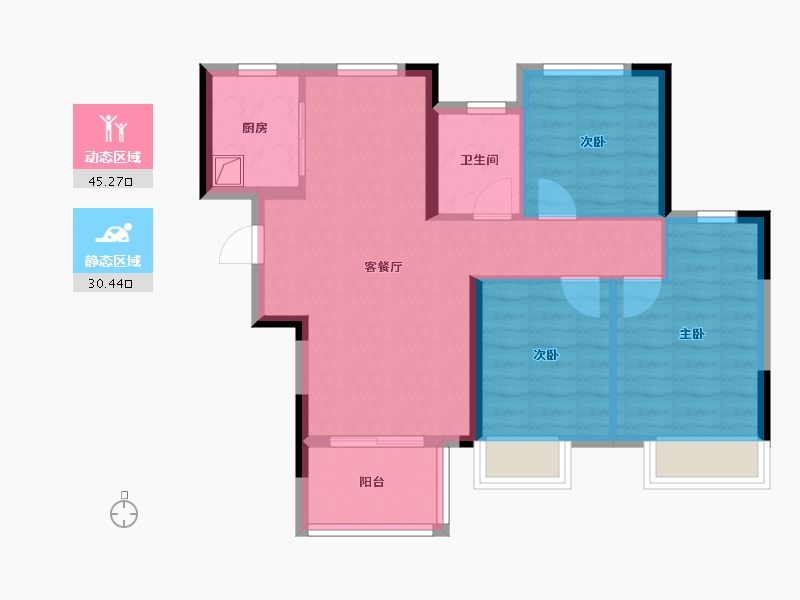 河南省-郑州市-和昌盛世城邦-78.40-户型库-动静分区