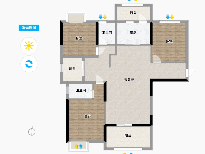 湖北省-宜昌市-御庭湾-114.58-户型库-采光通风