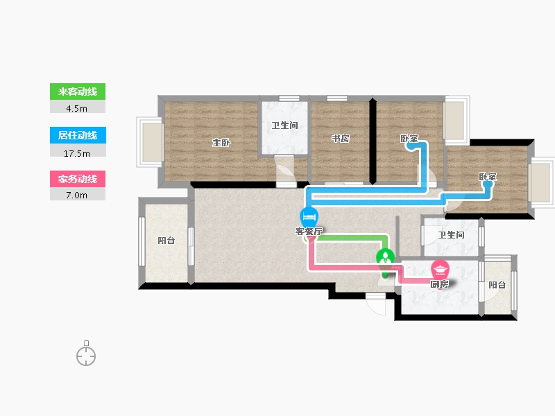 福建省-泉州市-泉州万科城3期-106.40-户型库-动静线