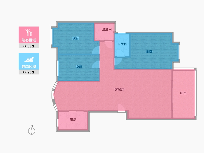 湖北省-武汉市-秀泽园-北区-92.00-户型库-动静分区