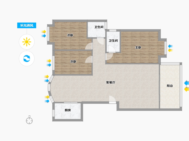 湖北省-武汉市-秀泽园-北区-92.00-户型库-采光通风