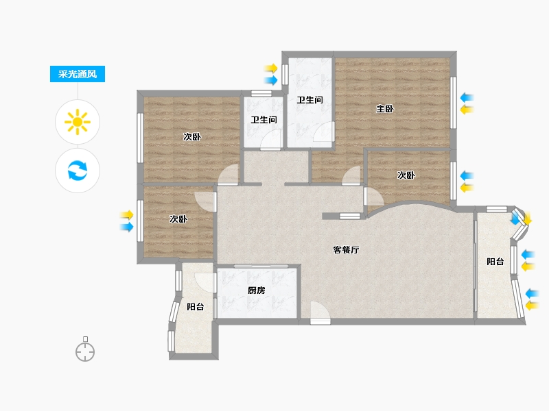 广东省-深圳市-南光名仕苑-110.40-户型库-采光通风