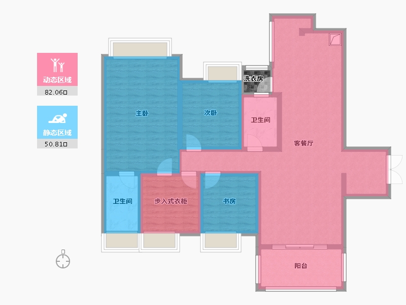 贵州省-贵阳市-中天未来方舟-118.62-户型库-动静分区