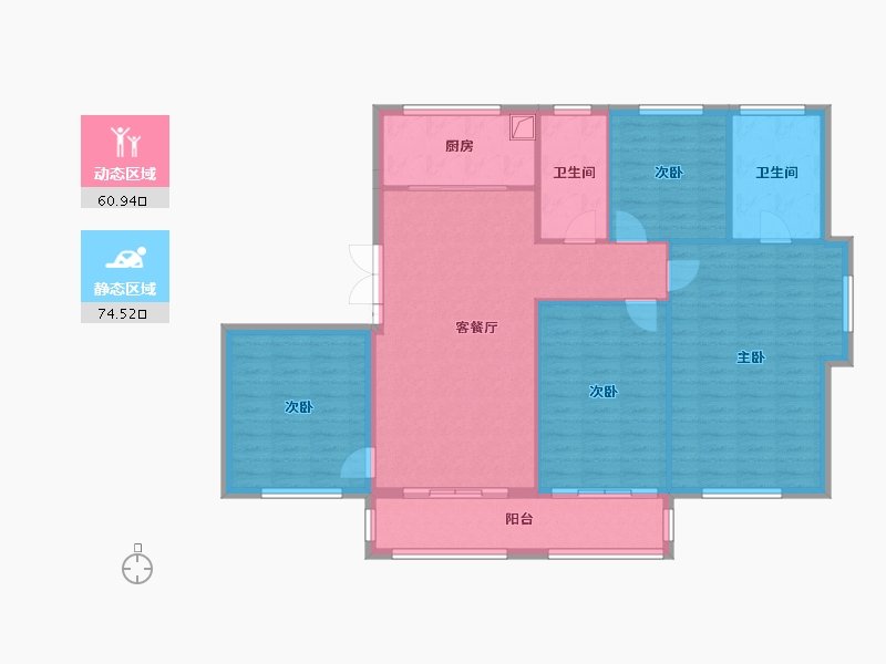 浙江省-嘉兴市-书海云墅-126.76-户型库-动静分区