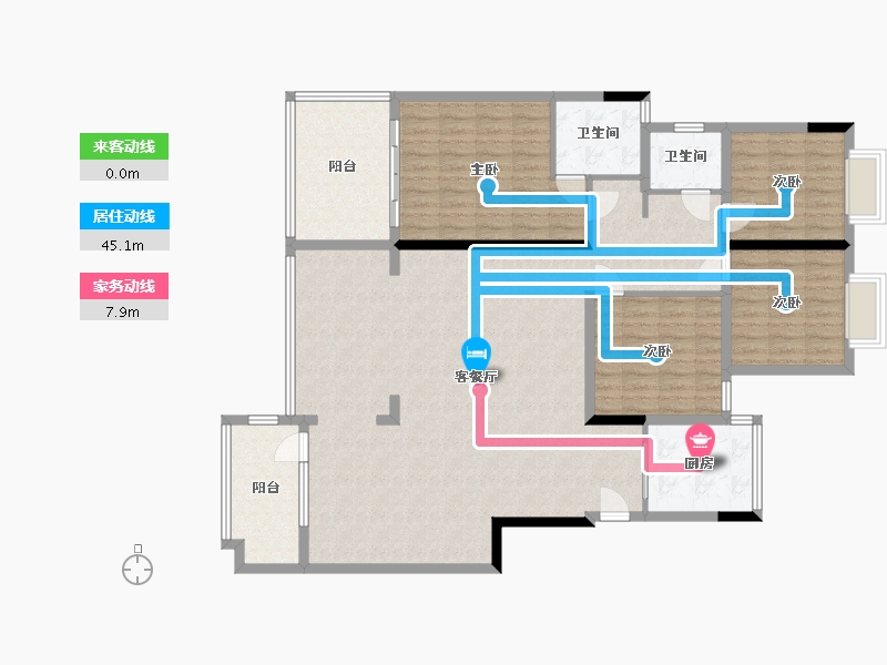 四川省-达州市-江湾城1期-105.60-户型库-动静线