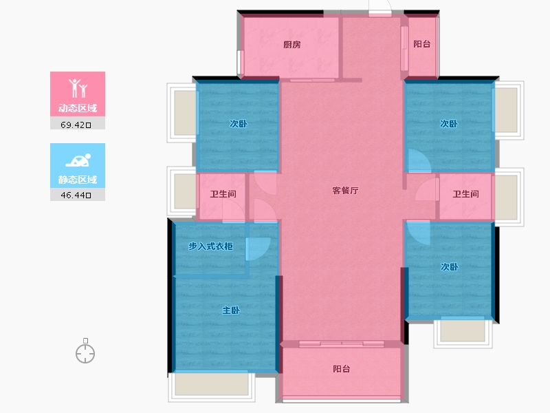 江西省-赣州市-城发东山之冠-109.60-户型库-动静分区