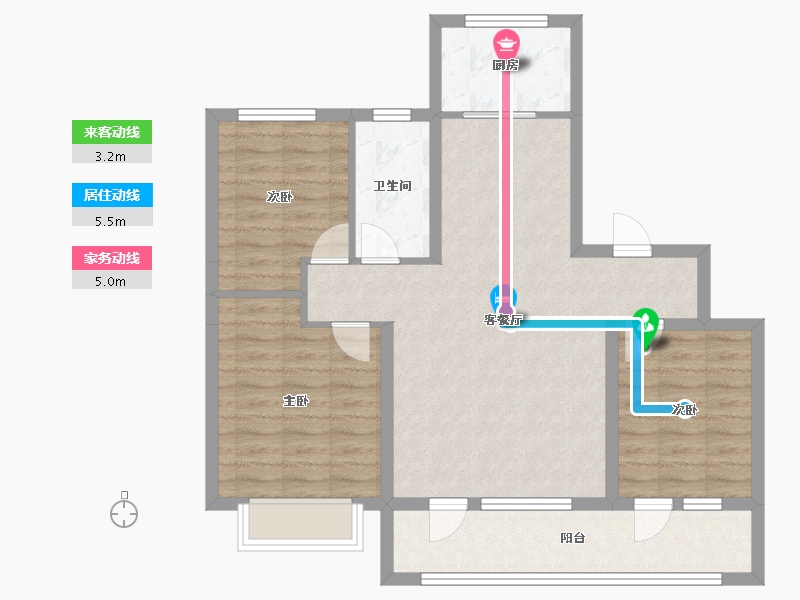 山东省-东营市-中南雅苑-101.83-户型库-动静线