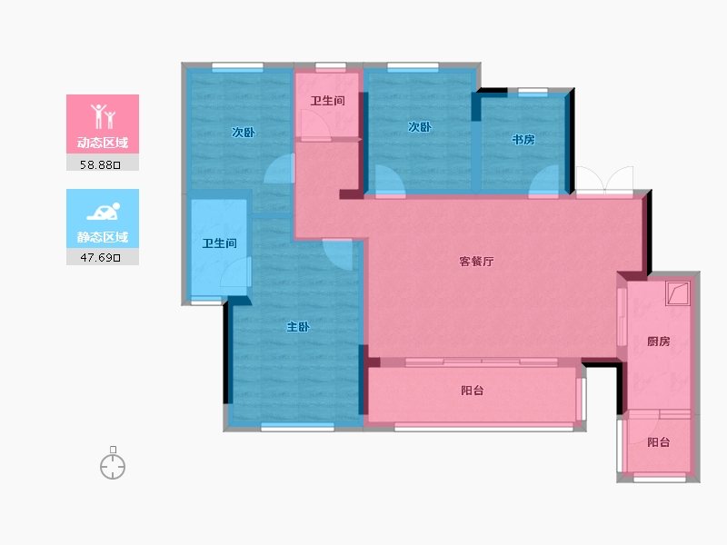 四川省-遂宁市-金科集美嘉悦-97.32-户型库-动静分区