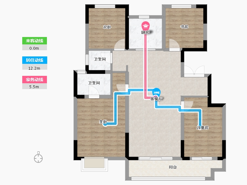 山东省-济南市-檀宫-110.40-户型库-动静线