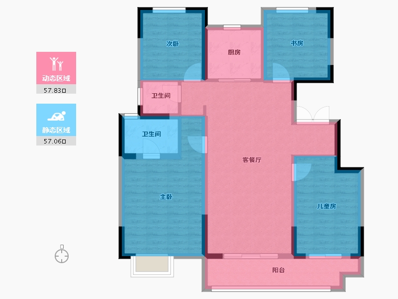 山东省-济南市-檀宫-110.40-户型库-动静分区