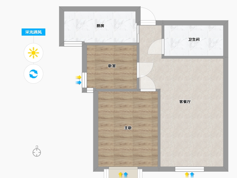 天津-天津市-淮和园-56.00-户型库-采光通风