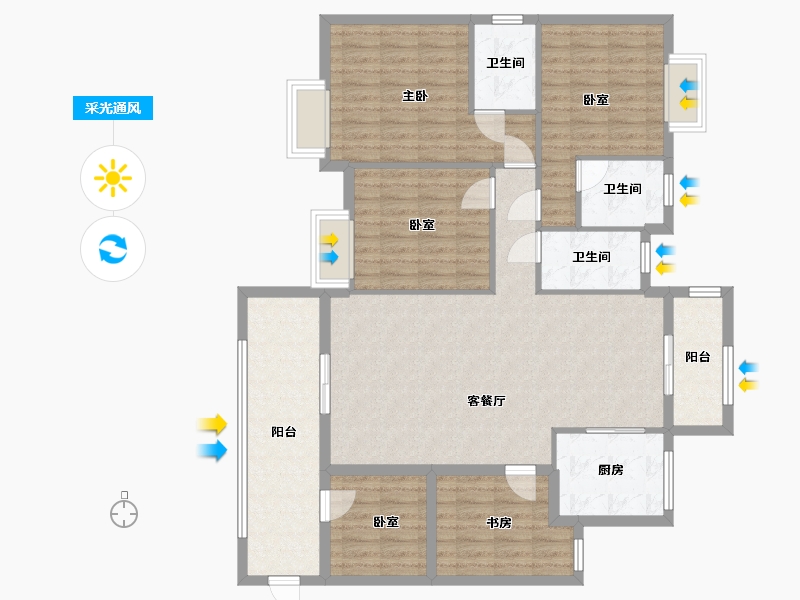 广东省-汕尾市-天悦龙庭-140.00-户型库-采光通风