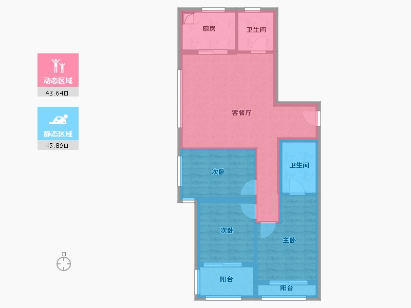 江苏省-苏州市-万科御玲珑-80.00-户型库-动静分区