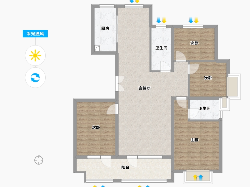 山东省-临沂市-书苑府邸西区-112.24-户型库-采光通风