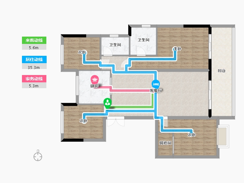 浙江省-嘉兴市-家逸园-102.40-户型库-动静线