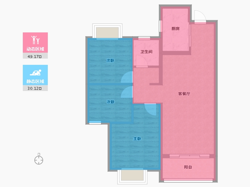 湖北省-武汉市-金辉江樾云著-71.20-户型库-动静分区