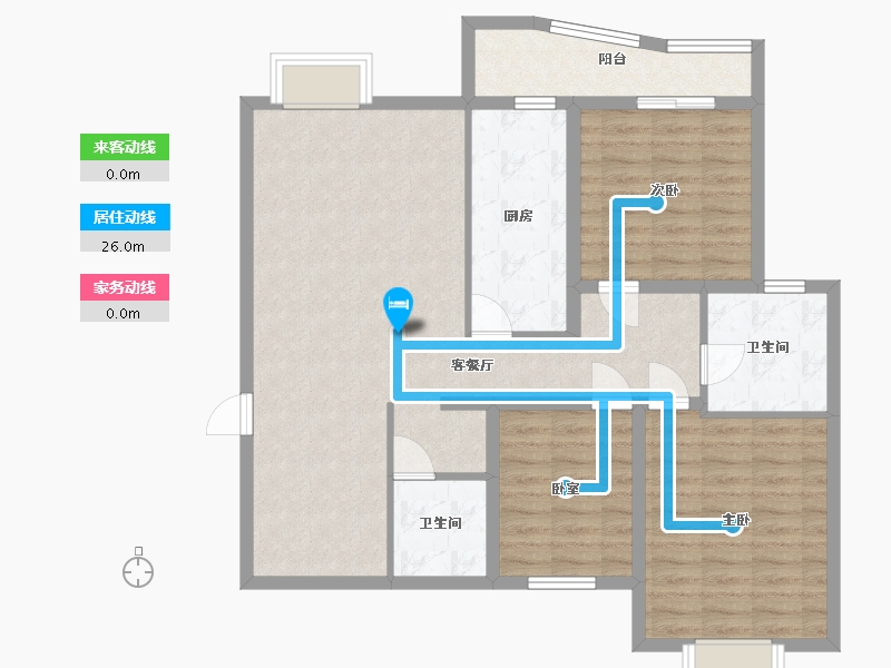 云南省-昆明市-延安医院宿舍-100.00-户型库-动静线