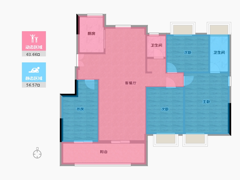 福建省-泉州市-中融天玺-130.00-户型库-动静分区