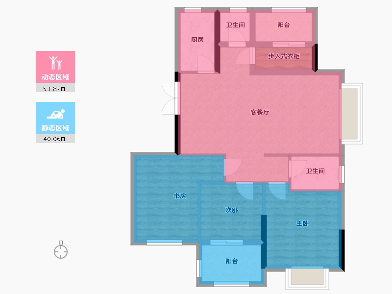 浙江省-衢州市-龙天和园(吉恒家园)-123.75-户型库-动静分区