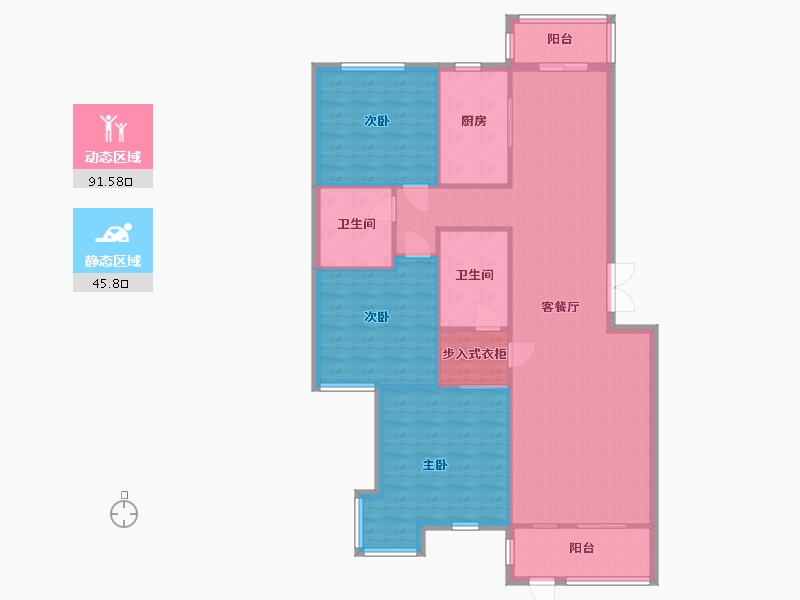 北京-北京市-翠成馨园-126.49-户型库-动静分区