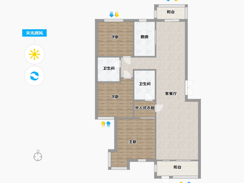 北京-北京市-翠成馨园-126.49-户型库-采光通风