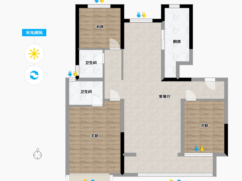 山东省-济南市-城投逸山府-105.06-户型库-采光通风