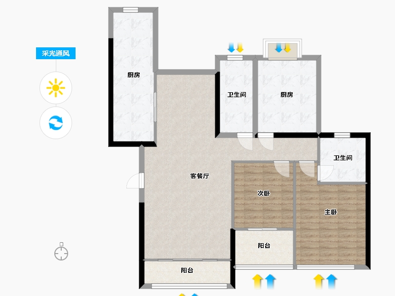 湖南省-常德市-青年新城-100.00-户型库-采光通风