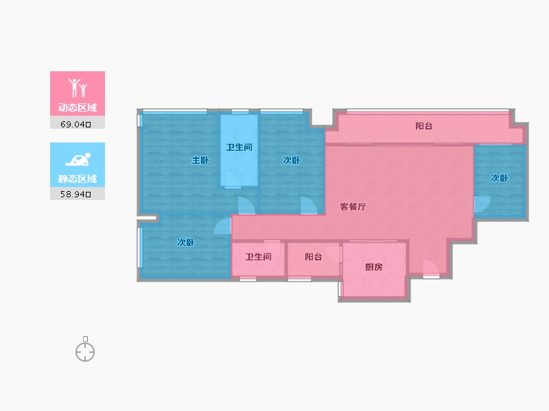 重庆-重庆市-荣盛华府-112.00-户型库-动静分区